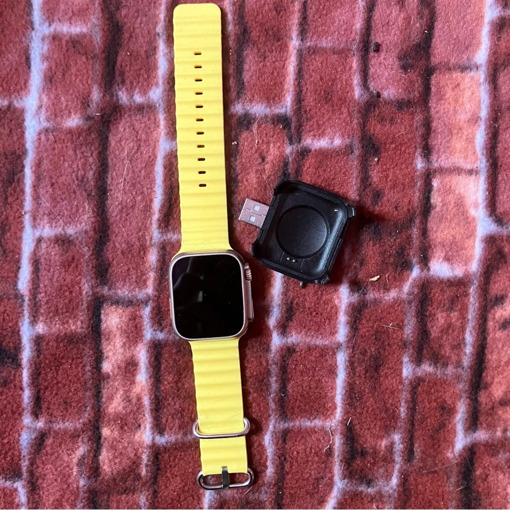 Yellow Smartwatch with Black Case